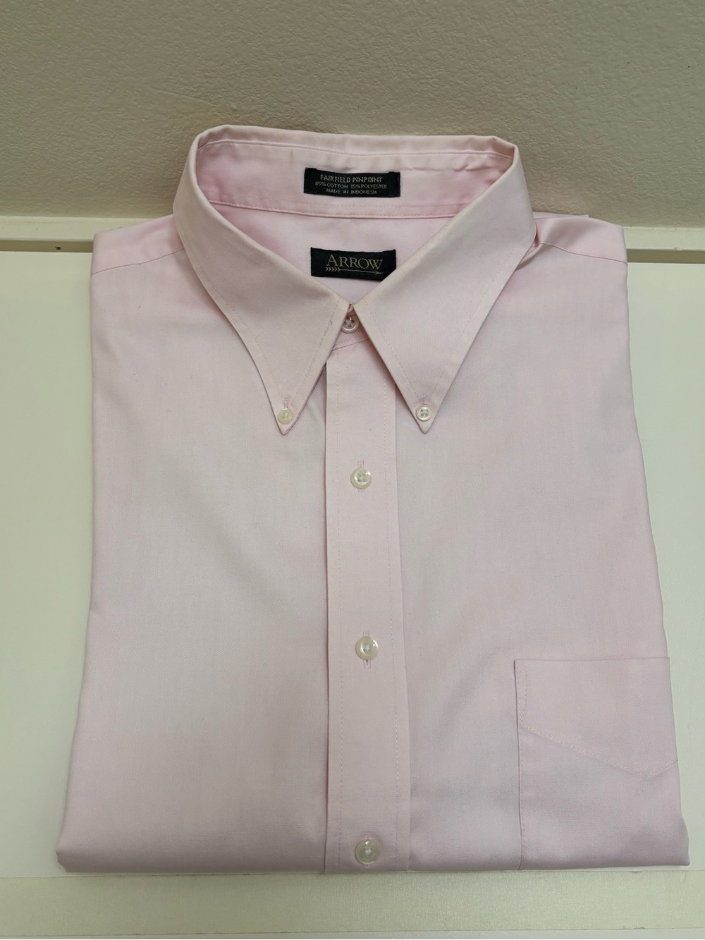 Arrow Men’s Pale Pink Button-Down Dress Shirt